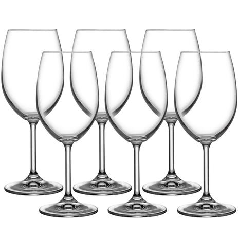 Conjunto Seis Taças Vidro Bohemia Crystal Copo Bordéus 450ml - Zanline Menor preço em Conjunto Seis Taças Vidro Bohemia Crystal Copo Bordéus 450ml - Zanline