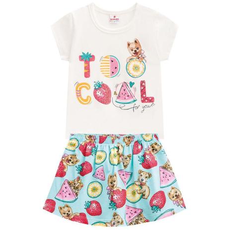 conjunto shorts saia infantil