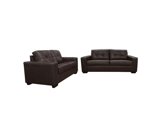 Conjunto Sofá de Couro Zafira 3 e 2 Lugares - Marrom - Mempra Design Menor preço em Conjunto Sofá de Couro Zafira 3 e 2 Lugares - Marrom - Mempra Design