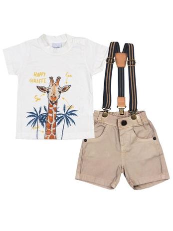 Conjunto Sonho Meu 3 peças Happy Giraffe Natural Menor preço em Conjunto Sonho Meu 3 peças Happy Giraffe Natural