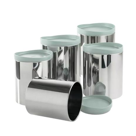 Conjunto Suprema 5 Potes Aço Inox Menta Brinox Menor preço em Conjunto Suprema 5 Potes Aço Inox Menta Brinox