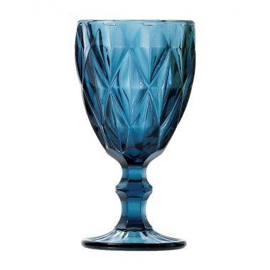 Conjunto taças de vinho de vidro azul 6 pcs 8,1cm x 16,2cm 210ml - Btc decor Menor preço em Conjunto taças de vinho de vidro azul 6 pcs 8,1cm x 16,2cm 210ml - Btc decor
