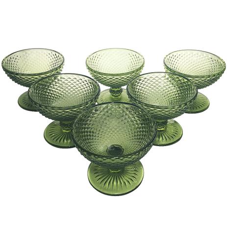 Conjunto Taças Sobremesa Sorvete 150ml Vidro Bico De Jaca Verde - Zanline Menor preço em Conjunto Taças Sobremesa Sorvete 150ml Vidro Bico De Jaca Verde - Zanline