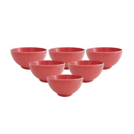 Conjunto Tigelas Bowl Cerâmica Vermelho Fosco Mate 400ml 6pc - Scalla Menor preço em Conjunto Tigelas Bowl Cerâmica Vermelho Fosco Mate 400ml 6pc - Scalla