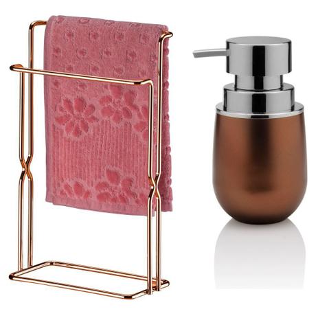 Conjunto Toalheiro Com Porta Sabonete Líquido Sobre Pia Cobre - Future Menor preço em Conjunto Toalheiro Com Porta Sabonete Líquido Sobre Pia Cobre - Future