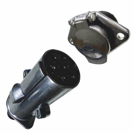Conjunto Tomada de Engate Fixa e Móvel 7 Polos - DNI 8324 Menor preço em Conjunto Tomada de Engate Fixa e Móvel 7 Polos - DNI 8324