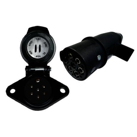 Conjunto Tomada Fixa e Móvel para Engate 7 Polos - DNI 8311 Menor preço em Conjunto Tomada Fixa e Móvel para Engate 7 Polos - DNI 8311