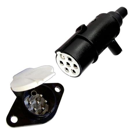 Conjunto Tomada Fixa e Móvel para Engate 7 Polos - DNI 8316 Menor preço em Conjunto Tomada Fixa e Móvel para Engate 7 Polos - DNI 8316