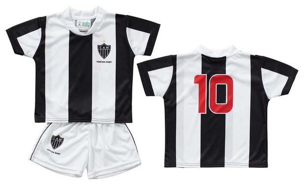 Conjunto Uniforme Bebê Atlético MG Oficial - Torcida Baby Menor preço em Conjunto Uniforme Bebê Atlético MG Oficial - Torcida Baby