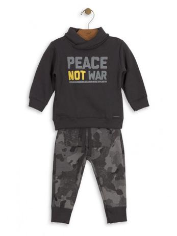 Conjunto Up Baby 2 peças Menino Blusão e Calça Moletom Militar Cinza Chumbo Menor preço em Conjunto Up Baby 2 peças Menino Blusão e Calça Moletom Militar Cinza Chumbo