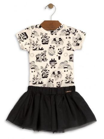 Conjunto Up Baby Body Curta Malha e Saia Suedine Creme Menor preço em Conjunto Up Baby Body Curta Malha e Saia Suedine Creme