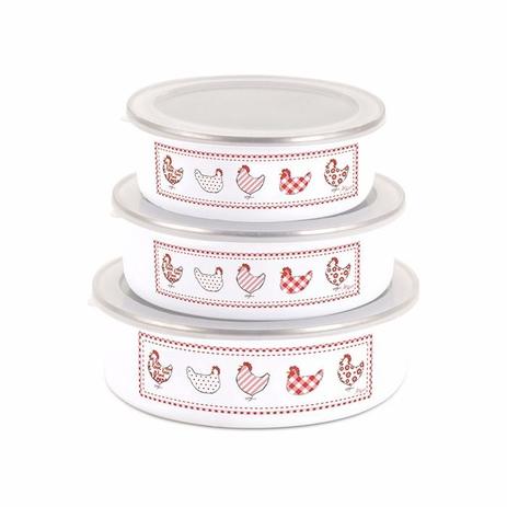 Conjunto Utensílios 3 Potes Carijo Esmaltado - Art house Menor preço em Conjunto Utensílios 3 Potes Carijo Esmaltado - Art house