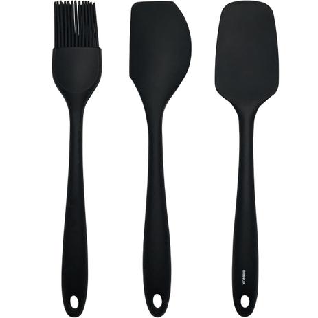 Conjunto Utensílios De Cozinha Colher Espátula Pincel Brinox Preto Menor preço em Conjunto Utensílios De Cozinha Colher Espátula Pincel Brinox Preto