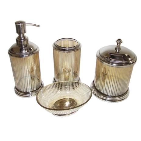 Conjunto Utensílios Para Banheiro Em Alumínio E Vidro - Prime home decor é boa?
