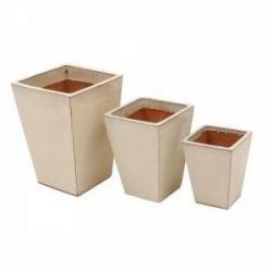 Conjunto Vasos Cerâmica Vietnamita Bege 3 peças - Decorafast Menor preço em Conjunto Vasos Cerâmica Vietnamita Bege 3 peças - Decorafast