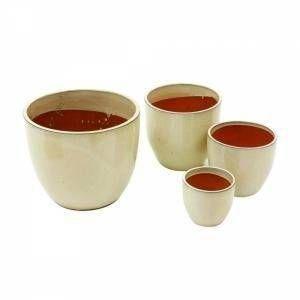 Conjunto Vasos Cerâmica Vietnamita Bege 4 peças - Decorafast Menor preço em Conjunto Vasos Cerâmica Vietnamita Bege 4 peças - Decorafast