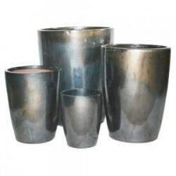 Conjunto Vasos Cerâmica Vietnamita Prata 4 peças - Decorafast Menor preço em Conjunto Vasos Cerâmica Vietnamita Prata 4 peças - Decorafast