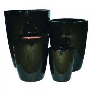 Conjunto Vasos Cerâmica Vietnamita Preto 4 peças - Decorafast Menor preço em Conjunto Vasos Cerâmica Vietnamita Preto 4 peças - Decorafast
