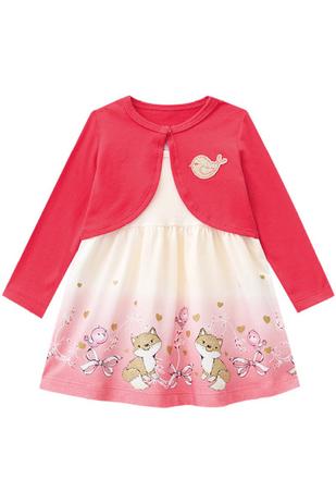 Conjunto Vestido e Bolero Bebê Menina Natural - Brandili Menor preço em Conjunto Vestido e Bolero Bebê Menina Natural - Brandili
