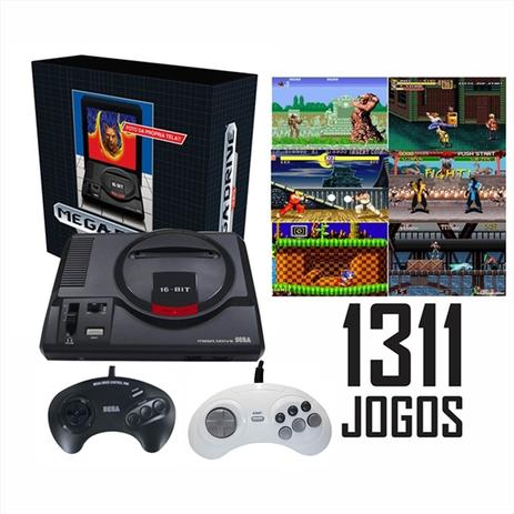 Console Mega Drive Tec Toy + 2 Controles, Personalizado com 1311 Jogos Na Memória - Tectoy Menor preço em Console Mega Drive Tec Toy + 2 Controles, Personalizado com 1311 Jogos Na Memória - Tectoy