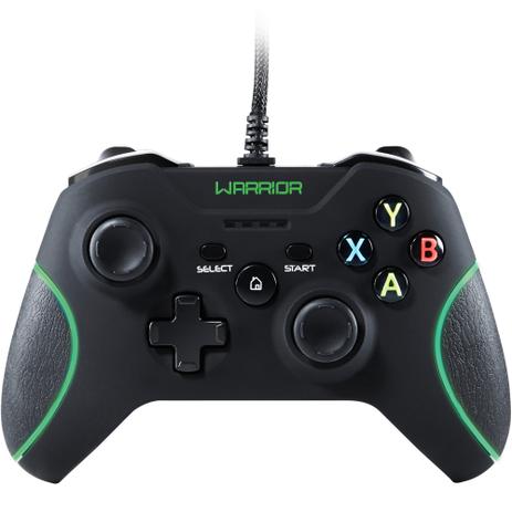 Controle com Fio Multilaser Warrior JS079 para Xbox 360 e PC - Fio de Nylon e Acabamento Emborrachado Preto Menor preço em Controle com Fio Multilaser Warrior JS079 para Xbox 360 e PC - Fio de Nylon e Acabamento Emborrachado Preto