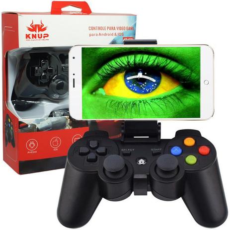 Controle Joystick Celular Bluetooth Manete Android Iphone Ios Tablet Ipad Pc Gamepad Knup KP-4039 Menor preço em Controle Joystick Celular Bluetooth Manete Android Iphone Ios Tablet Ipad Pc Gamepad Knup KP-4039