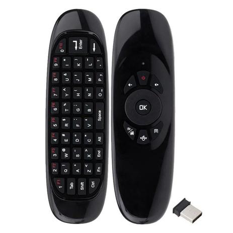 Controle Mini Teclado Air Mouse Wireless Sem Fio 2.4 Ghz Android Pc Tv C120 Preto - S/m Menor preço em Controle Mini Teclado Air Mouse Wireless Sem Fio 2.4 Ghz Android Pc Tv C120 Preto - S/m