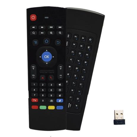 Controle Mini Teclado Air Mouse Wireless Sem Fio Android Pc Tv MX-3A 2,4 Ghz Preto - S/m Menor preço em Controle Mini Teclado Air Mouse Wireless Sem Fio Android Pc Tv MX-3A 2,4 Ghz Preto - S/m