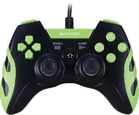 Controle PS3/PS2/PC PRETO/VERDE JS081 - Multilaser Menor preço em Controle PS3/PS2/PC PRETO/VERDE JS081 - Multilaser