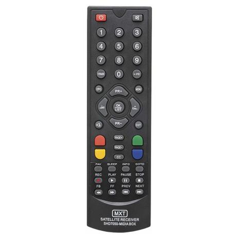 Controle Remoto MXT 01210 Receptor Satelite SHD7050 Midia BOX Menor preço em Controle Remoto MXT 01210 Receptor Satelite SHD7050 Midia BOX