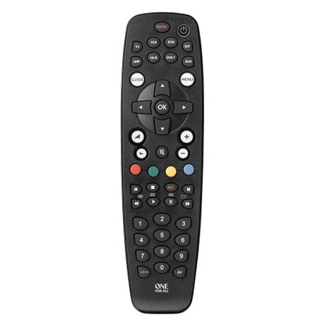 Controle remoto Universal 8 dispositivos TV, DVD, VCR, SAT, AMPLIFIER, AUDIO, AMP e AUX - One For All Menor preço em Controle remoto Universal 8 dispositivos TV, DVD, VCR, SAT, AMPLIFIER, AUDIO, AMP e AUX - One For All