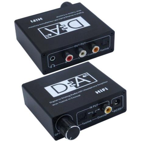 Conversor Audio Digital Coaxial Toslink Controle de Volume Analogico Rca P2 - Hdmatters Menor preço em Conversor Audio Digital Coaxial Toslink Controle de Volume Analogico Rca P2 - Hdmatters