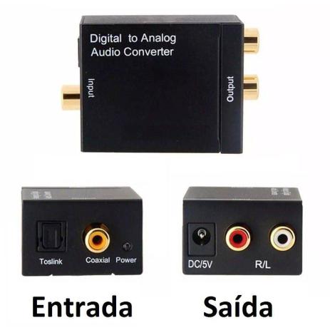 Conversor Audio Optico E Coaxial Digital Para Rca Analogico - Knup Menor preço em Conversor Audio Optico E Coaxial Digital Para Rca Analogico - Knup