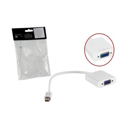 Conversor Mini Display PORT para VGA Femea 25 Centimetros Branco Displayport Generico Menor preço em Conversor Mini Display PORT para VGA Femea 25 Centimetros Branco Displayport Generico
