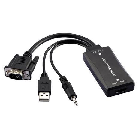 Conversor VGA M X HDMI F com áudio - Multilaser WI280 Menor preço em Conversor VGA M X HDMI F com áudio - Multilaser WI280