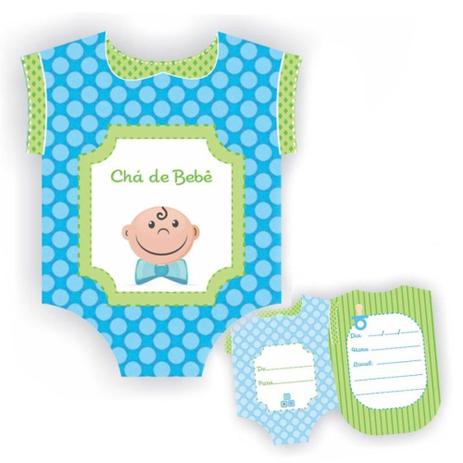 Convite Chá de Bebê Menino Azul e Verde c/ 08 unidades - Ultrafest Menor preço em Convite Chá de Bebê Menino Azul e Verde c/ 08 unidades - Ultrafest