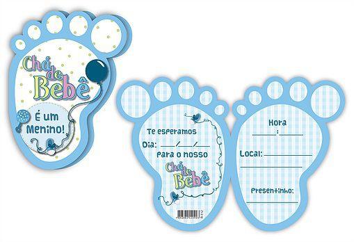 Menor preço em Convite chá de bebê pezinho azul - Kid-art