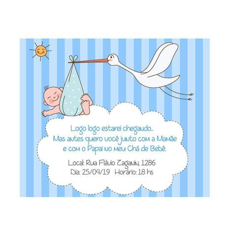 Convite Personalizado Chá de Bebê Menino - Aluá festas Menor preço em Convite Personalizado Chá de Bebê Menino - Aluá festas