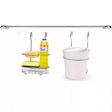 Cook Home 6005 Cozinha Suspensa Suporte Lixeira Detergente Sabão Bucha Barra 60 cm Aço Cromado Arthi Menor preço em Cook Home 6005 Cozinha Suspensa Suporte Lixeira Detergente Sabão Bucha Barra 60 cm Aço Cromado Arthi