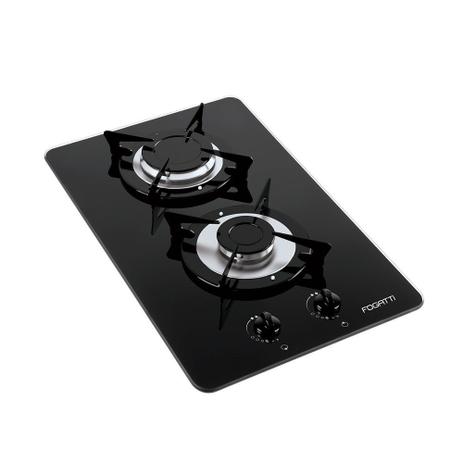 Cooktop 2 Bocas á Gás V200 Vidro Fogatti Menor preço em Cooktop 2 Bocas á Gás V200 Vidro Fogatti