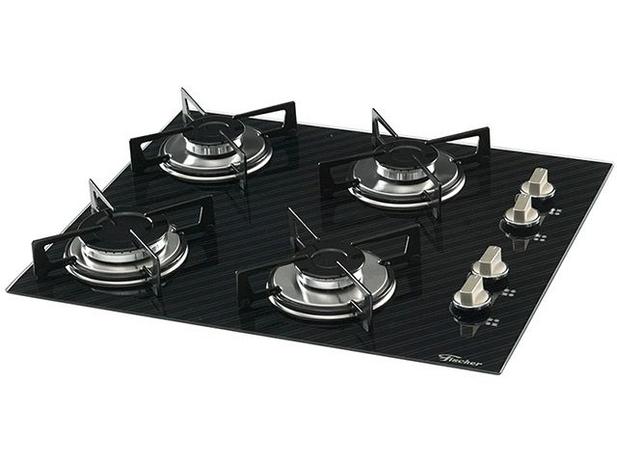 Cooktop 4 Bocas Fischer Decor Slim à Gás - Elétrico Acendimento Superautomático