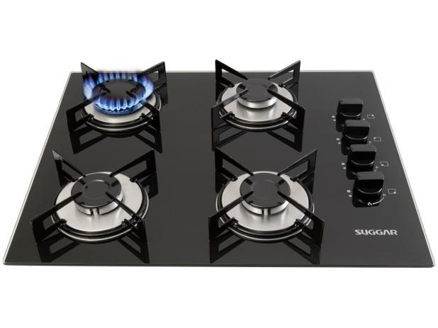 Cooktop 4 Bocas Suggar FG4004VP à Gás GLP - Acendimento Superautomático