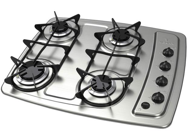 Cooktop 4 Bocas Venax Cookinox Inox à Gás - Acendimento Automático