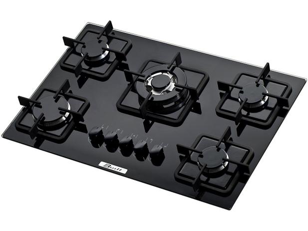 Cooktop 5 Bocas Built BLT 5Q TC à Gás - Tripla-Chama Acendimento Superautomático