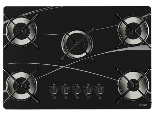 Cooktop 5 Bocas Casavitra Classical E10C51.560 - à Gás Natural e GLP Acendimento Superautomático