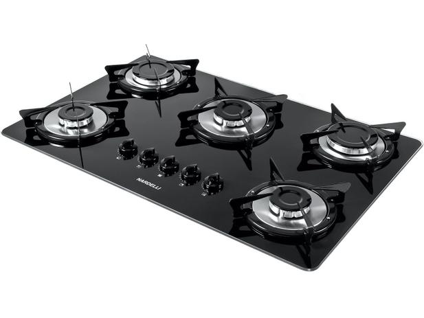 Cooktop 5 Bocas Nardelli NV5 à Gás e Elétrico - Acendimento Automático