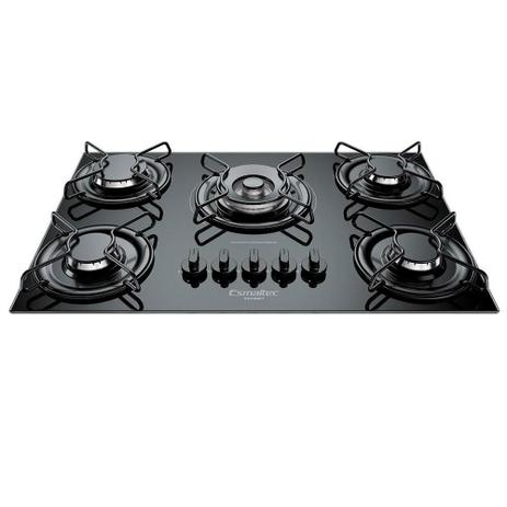 Cooktop 5 Bocas Tripla Chama Esmaltec Gourmet Preto Bivolt