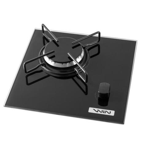 Cooktop a Gás 1 Boca Win 1QPR Bivolt Vidro Preto Menor preço em Cooktop a Gás 1 Boca Win 1QPR Bivolt Vidro Preto