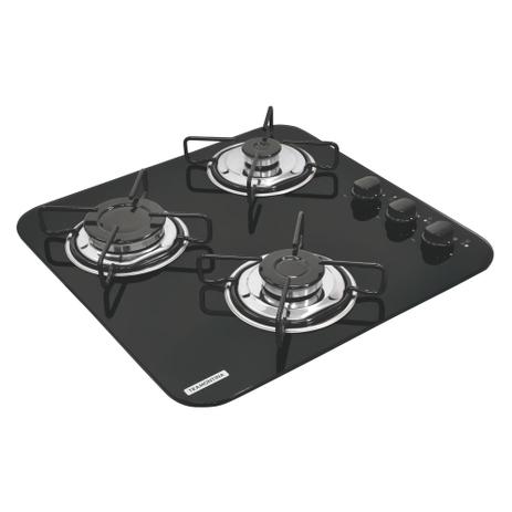 Cooktop a Gas Glass 3 bocas - Tramontina Menor preço em Cooktop a Gas Glass 3 bocas - Tramontina