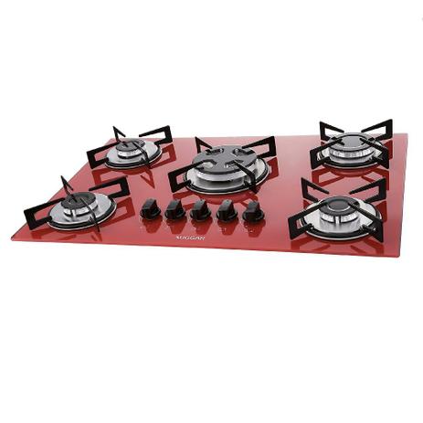 Cooktop à Gás Suggar 5 Queimadores Vermelho Bivolt FG5305VM Menor preço em Cooktop à Gás Suggar 5 Queimadores Vermelho Bivolt FG5305VM